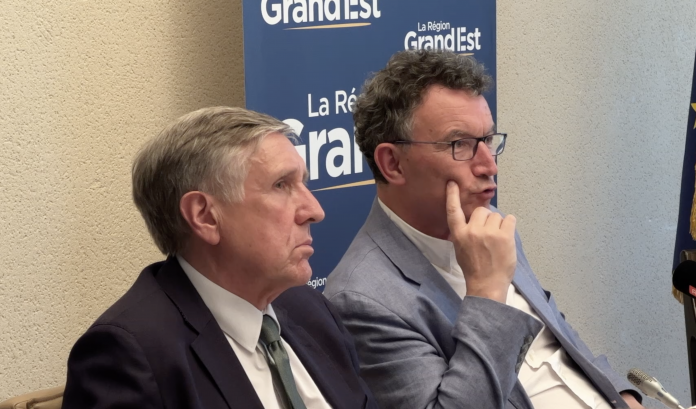 Franck Leroy, Président de la Région Grand Est et François Bausch, ministre de la Mobilité et des Travaux publics du Luxembourg.