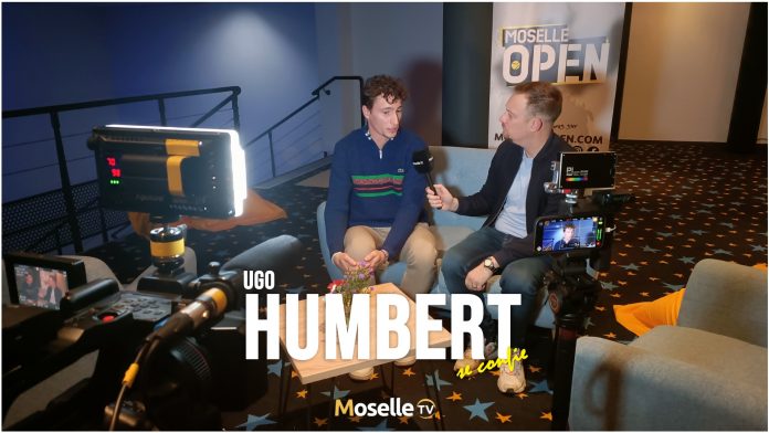Ugo Humbert au micro de Moselle TV avant le Moselle Open