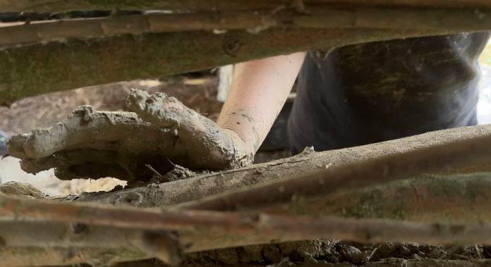 Ils confectionnent une maison gauloise avec les techniques d'autrefois