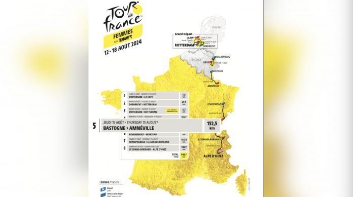 Le parcours de la cinquième étape du Tour de France Femmes 2024 entre Bastogne et Amnéville