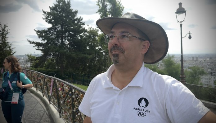 Sébastien Roure, Mosellan, était le speaker des épreuves d'aviron