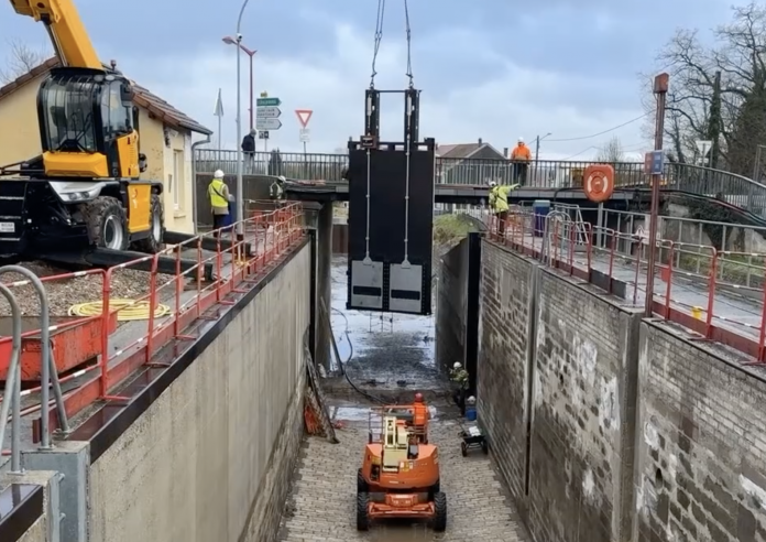 Le Zap 57 : le chantier touche à sa fin à l’écluse de la Sarre. Crédit photo : Mosaik Cristal