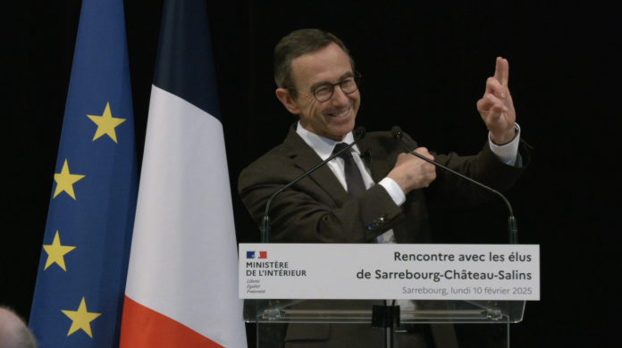 Bruno Retailleau en visite à Sarrebourg ce 10 février.