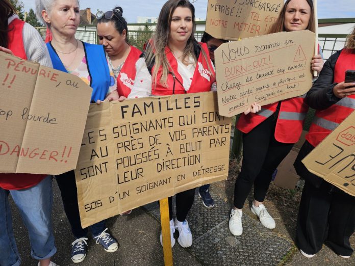 Grève au centre gériatrique de Forbach. Crédit photo : Radio Mélodie