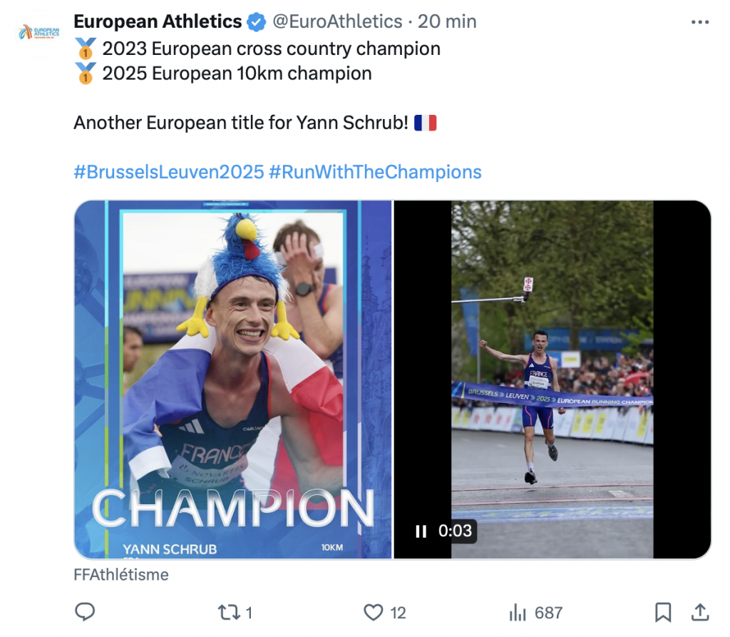 Yann Schrub en or sur les 10km des championnats d’Europe de running
