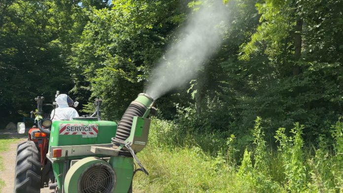 Depuis 7 ans, Guénange traite sa forêt contre les chenilles processionnaires.
