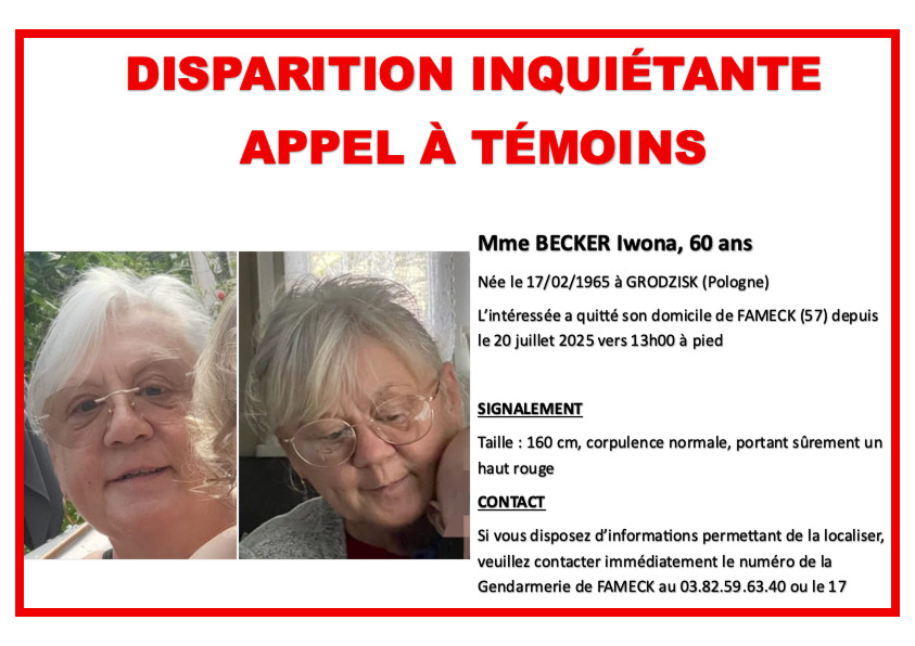 Disparition inquiétante d'Iwona Becker