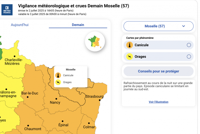 Vigilance jaune orage pour la Moselle