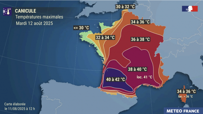 Tous les départements du Grand Est sont placés en vigilance orange à partir de 12h ce mardi 12 août. Les températures devraient tourner autour de 35 à 37 °C