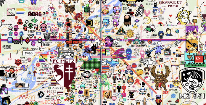 Baleine dans l'étang du stock et logo géant du FC Metz : la « Pixel War » se passe aussi en Moselle