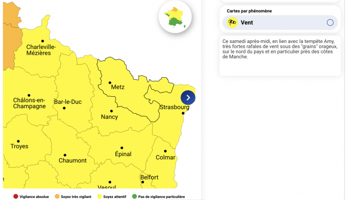 La Moselle placée en vigilance jaune pour risque de vents violents