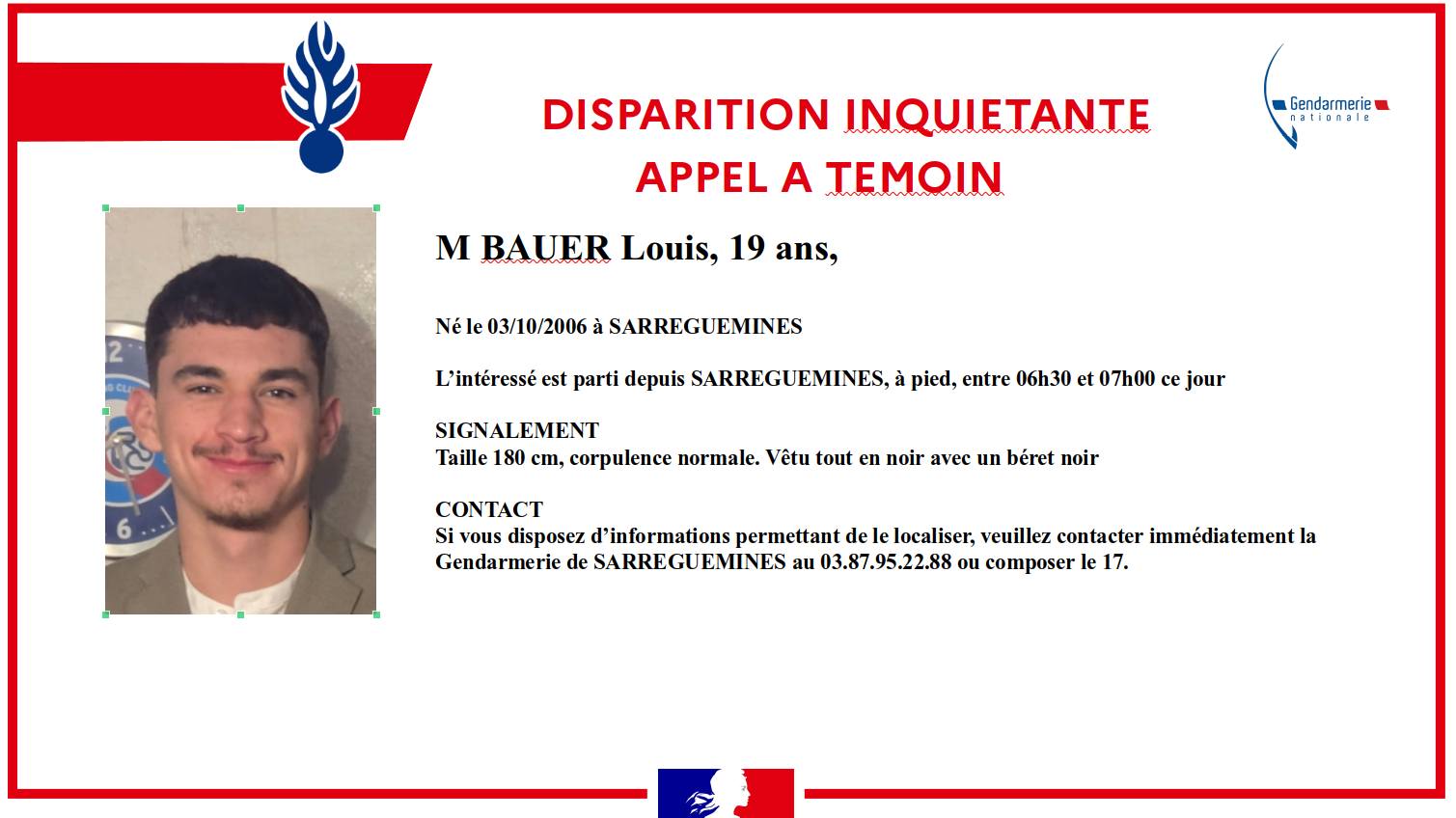 Disparition inquiétante à Sarreguemines : la Gendarmerie lance un appel ...