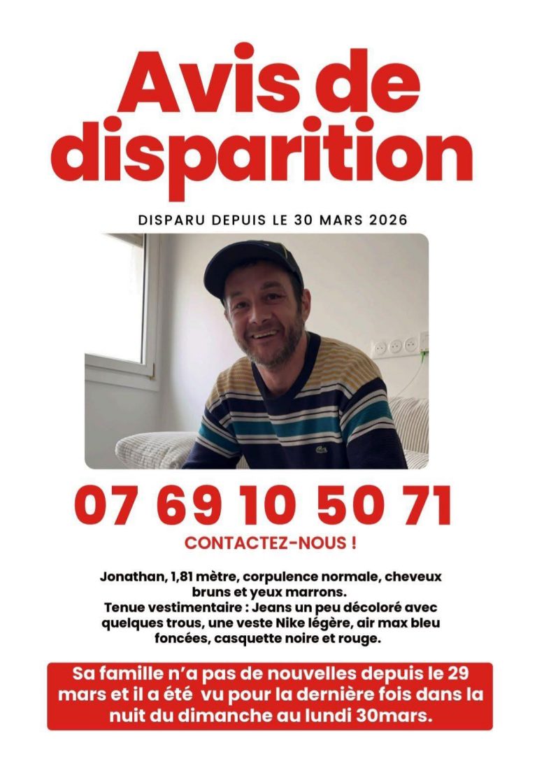 Disparition inquiétante : la famille de Jonathan toujours sans nouvelle