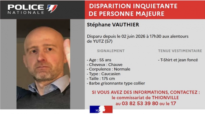 Stéphane Vauthier a disparu depuis le 2 juin 2026.