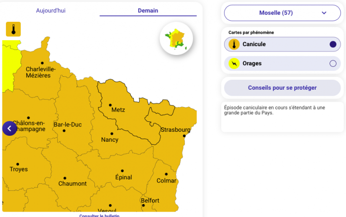 Canicule : la Moselle placée en vigilance orange dès vendredi midi
