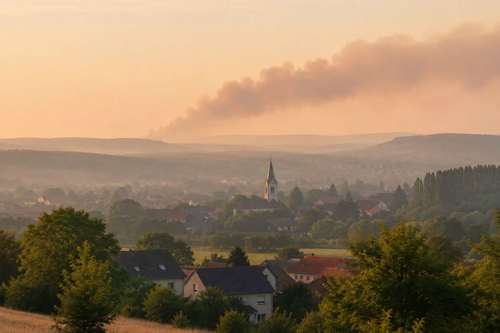 fumées en Belgique et en Allemagne : vue de Koenigmacker © Koenigsmacker