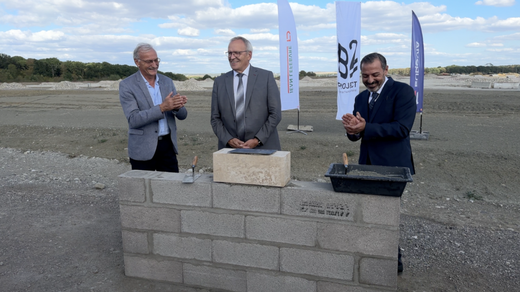 Marc LUCCHINI, Patrick WEITEN et Frédéric DI EGIDIO lors de la pose de la première pierre