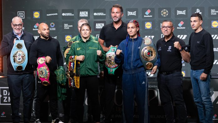 Flora Pili Katie Taylor face à face - crédit Matthieu Henkinet
