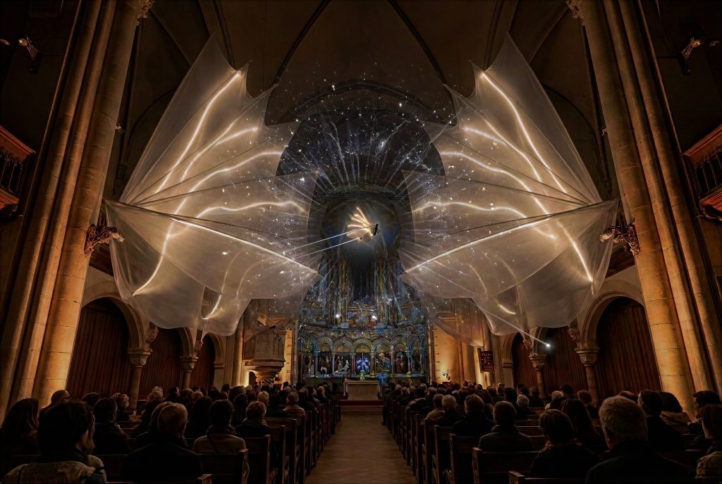 Deuxième volet du spectacle Céleste au Temple Neuf de Metz le 18 novembre. ©Celeste